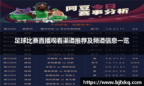 足球比赛直播观看渠道推荐及频道信息一览