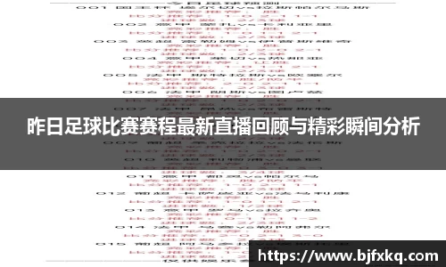 昨日足球比赛赛程最新直播回顾与精彩瞬间分析